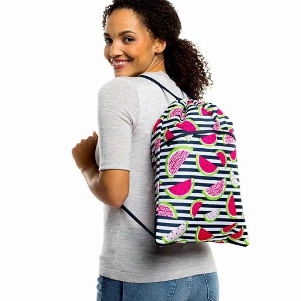 Thirty-One Gifts Cool Cinch Thermal Drawstring Bag Slice of Summer Watermelon 31